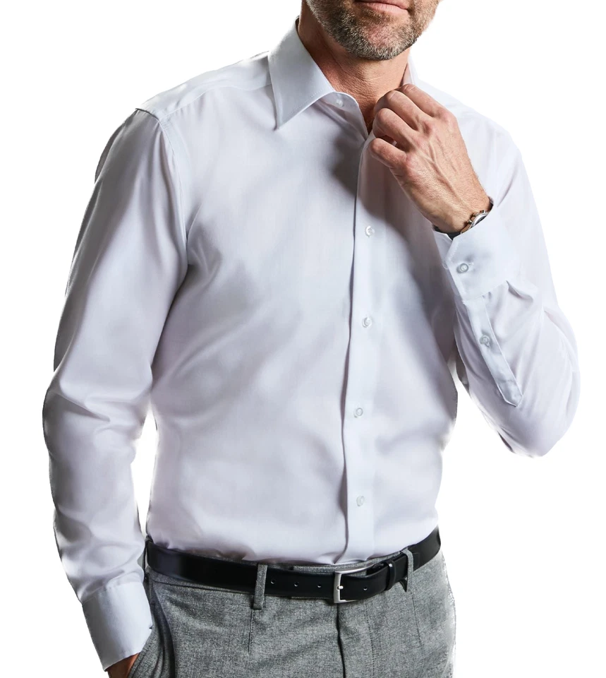 Russell 958M Camicia Da Uomo A Maniche Lunghe Su Misura In Cotone Senza Pieghe - Immagine 3 di 4