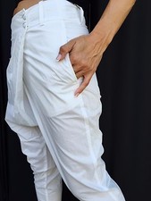  189 PINKO White Harem Designer Casual High Waist Pants Size 4 Made In Italy