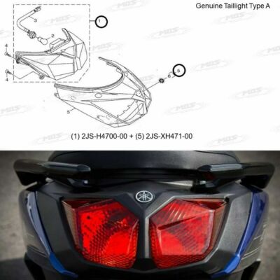 ヤマハBW,Sテールライトカバー Genuine Taillight + Cover Set for Yamaha Zuma / BWS Fi 125 2016