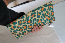NWT Clare V Neon Cat Foldover Clutch With Tab...