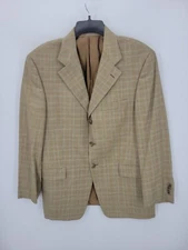 Vintage Silverstone Blazer Mens 40 Brown Plaid Wool Sport Coat 3 Button Jacket