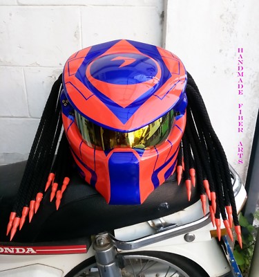 Orange Predator Motorcycle Helmet CUSTOM PREDATOR MOTORCYCLE
