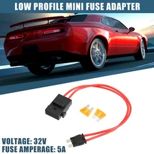 32V Standard Fuse Adapter Tap Fuse Kit with 2pcs 5A Blade Style Fuse for Cars