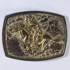 Cowboy Riding Horse Belt Buckle