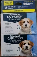PetArmor Capaction Oral Flea Treatment for Dogs (2-25 lbs 6x2= 12 tablets 4/26