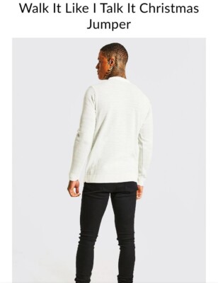 Boohoo Man Gingerbread Man Christmas Jumper Knitted Men's Xmas Jumper  Size M