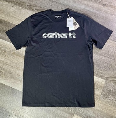 Carhartt Work In Progress Shirt Mens Medium Black Range Script Logo Tee T-Shirt