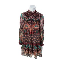 alice + olivia Dress Women's 8 Marella Mockneck Paisley Spellbound