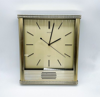 Seiko Quartz Wanduhr SX 256 G Vintage 80er Goldfarben Sound - getestet  