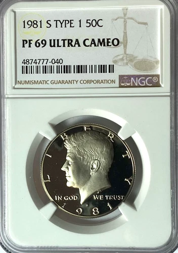 1981 S 50c Kennedy Half Dollar NGC PF69 Ultra Cameo Proof San Francisco Type 1