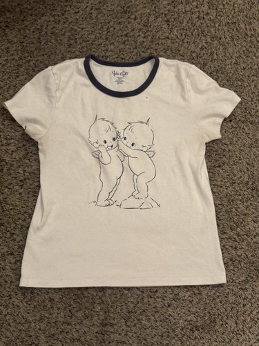 Top Brandy Melville John Galt - T-shirt Manches Courtes Jaune Pâle - Taille Unique - Occasion Très Bon état