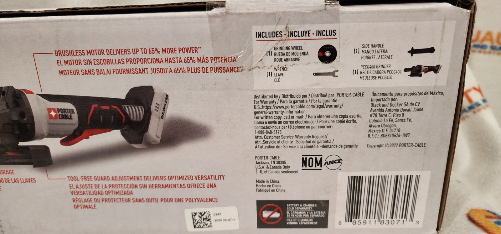 PORTER-CABLE PCCG400B 20V Brushless 4-1/2-inch Grinder - Bare Tool