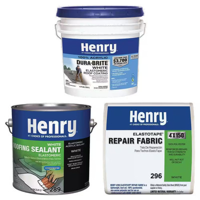 587 Dura-Brite White Roof Coating 4.75 Gal., 289 Roofing Sealant 0.90 Gal. and 2