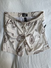 Pantalones Cortos Fresh Prints of Bel-Air by Drill Clothing Co. Malla Cachemira Crudo/Marrón XL
