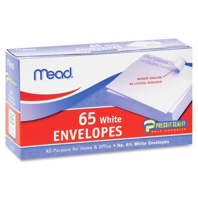 Mead MEA75028 Business Envelopes #6 3/4 Self-Sealing White 65/box