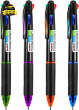 4 Pack Multicolor Ballpoint Pens 4-In-1 0.7Mm Colored Retractable Ballpoint Gift