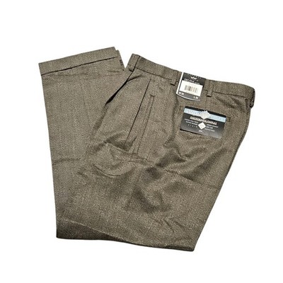 Executive Classics Wool Dynamics Pants Black Tan Beige Blend 34 X 30 Pleated
