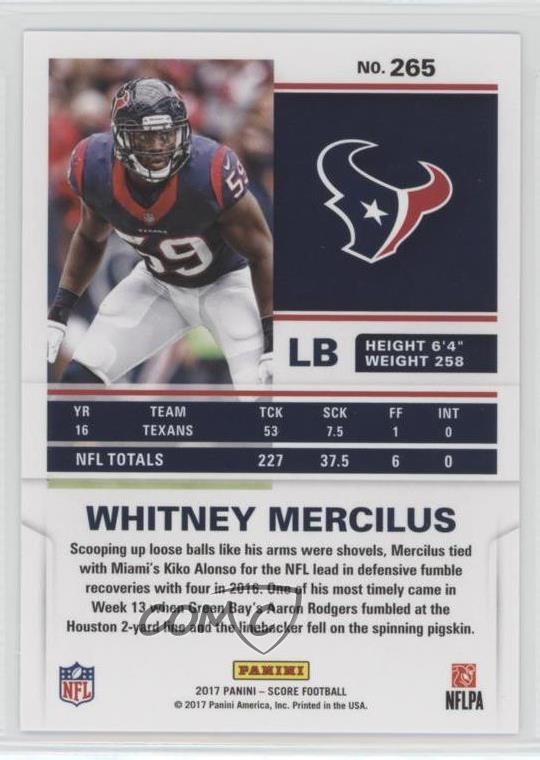 2017 Score Artist's Proof 7/35 Whitney Mercilus #265 1n1