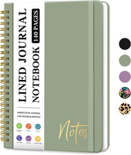 Lined Spiral Journal Notebook for Women, A5 College Ruled Journals for Writing,