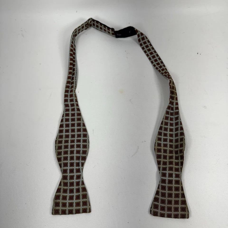 Estampado floral azul y marrón ajustable talla única Rivertz of Boston vintage Foto 3 de 4