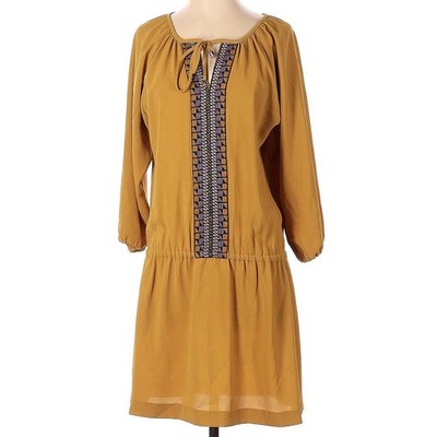 BGO & Me Boho Long Sleeve Drop Waist Dress Size Small