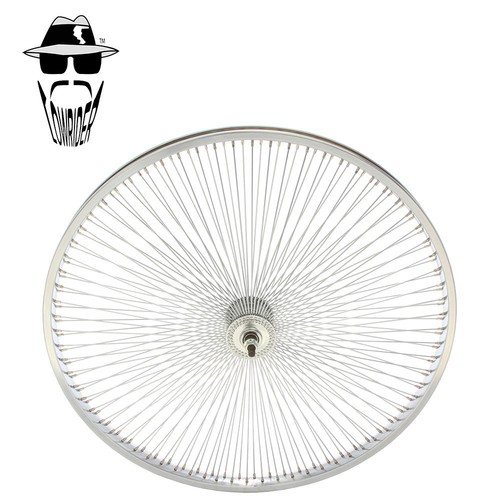 ORIGINAL LOWRlDER 26" SteeI Front OR Coaster WheeI 144 Spokes 3/8" AxIe Chrome. - Picture 2 of 3