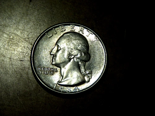 Nice Better Date Brilliant Uncirculated 1934 Washington Silver Quarter B26