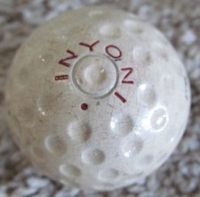 VERY RARE INYONI GOLF BALL WITH UNUSUAL COVER PATTERN-NO STRIKES, ORGINAL PAINT