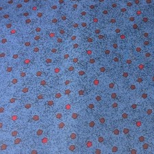 Vintage Mumms The Word Cotton Fabric by Debbie Mumm - Retro Floral Print Blue