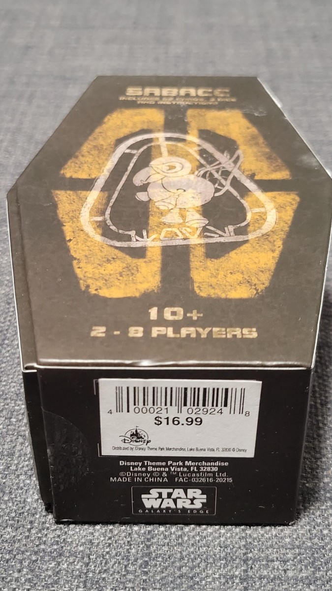 Star Wars Galaxy's Edge SABACC Card & Dice Game Disney Theme Parks