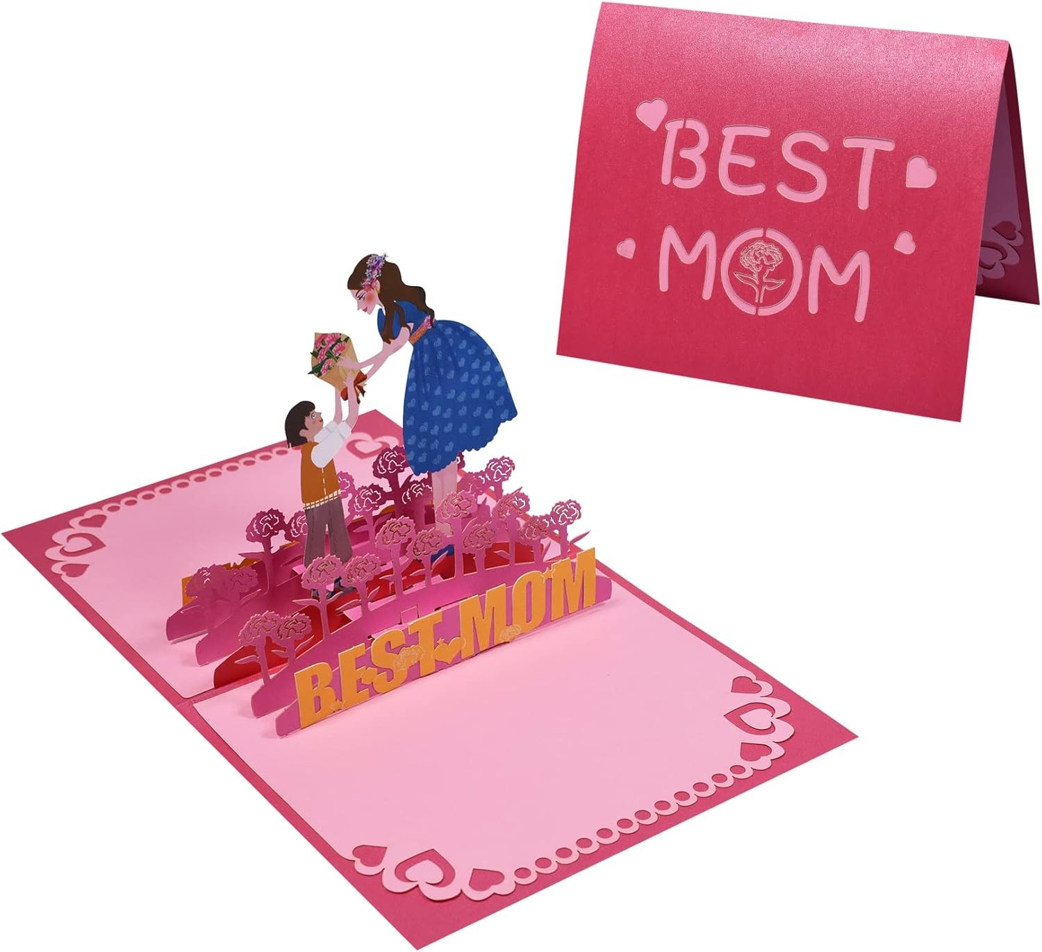 Best Mom & Kids Heartfelt 3D Pop Up Mother's Day Card - Mum Birthday