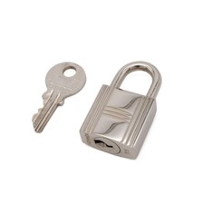 HERMES Cadena Padlock Charm No.66 Silver Metal Key Bag Charm Vintage Pre-owned