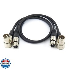 WJSTN Right-Angle Male to Straight Female XLR Plug Cable - 2ft/2