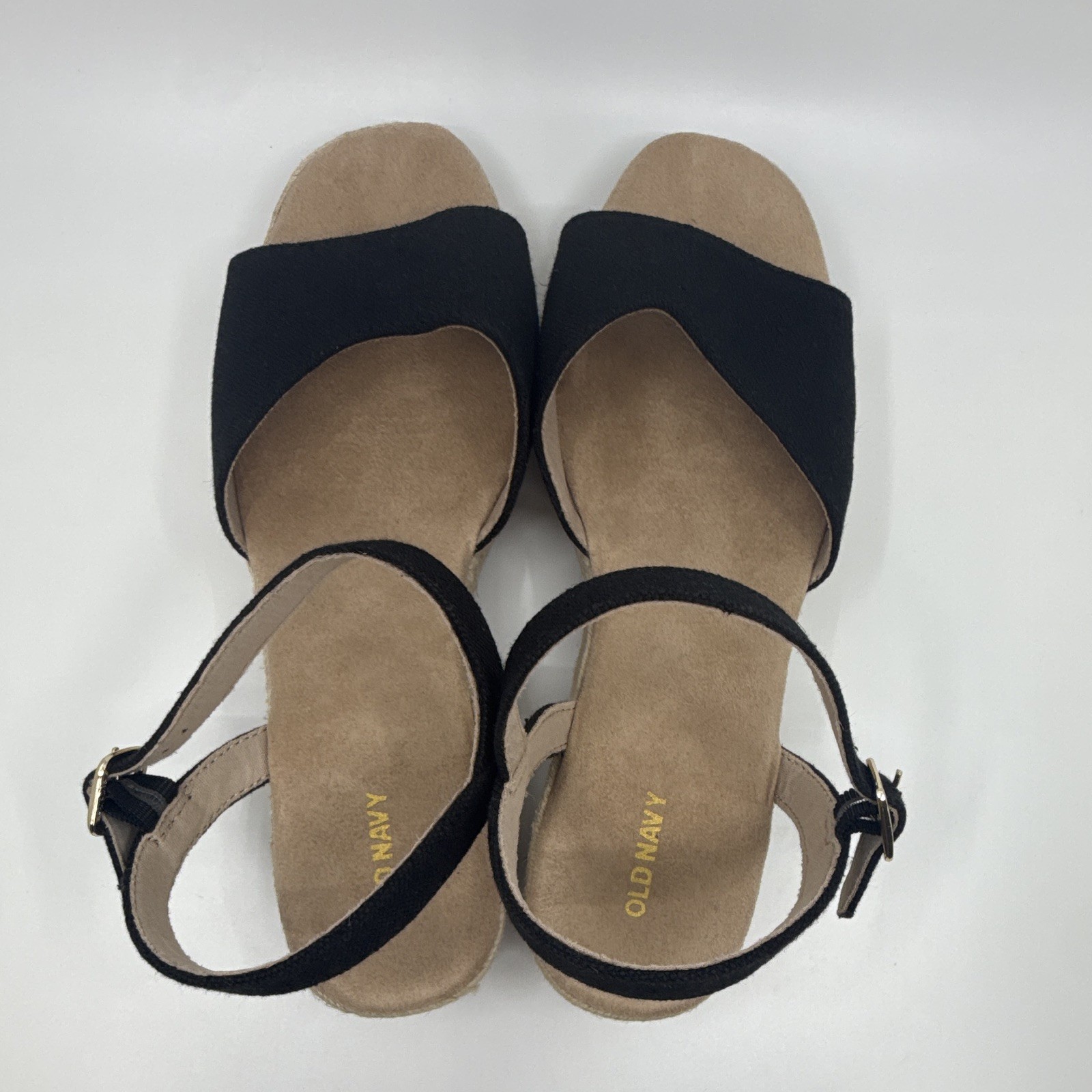 Old Navy Women's Black Espadrille Wedge Sandals US 10