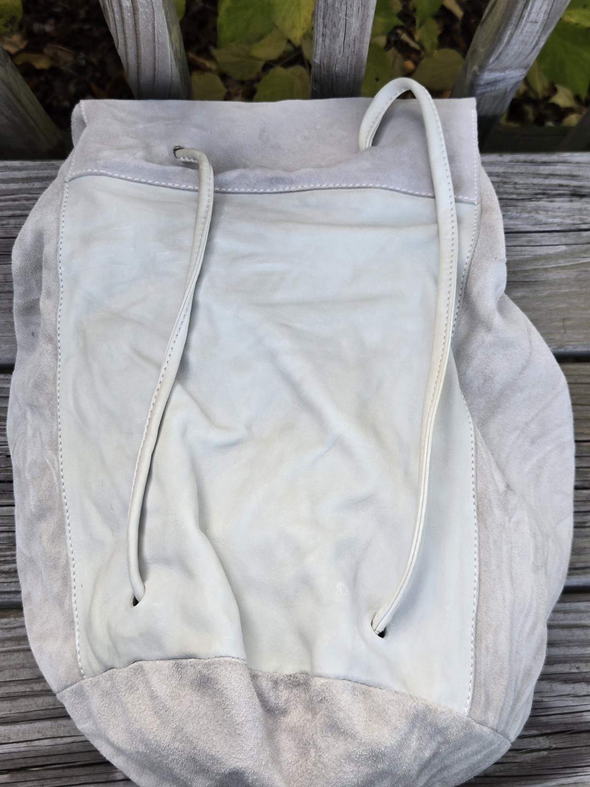 COS Suede Leather Backpack Light Gray - image 5