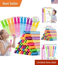 Vibrant 36-Pack Bubble Wands with Neon Solution - Kids' Party Essentials