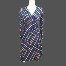 Calvin Klein Women's Faux Wrap Dress Size XS Multicolor