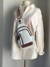 Chic Crossbody Travel Shoulder Bag Neutral Unisex Design and Colors Faux Leather