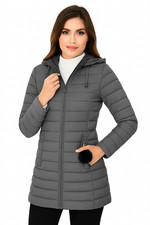 Women's Quilted Padded Puffer Long Jacket Ladies Jacket Warm Winter Coat