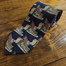 Vintage 1997 “Quote Me” Franklin D. Roosevelt Silk Tie – Patriotic USA Flag