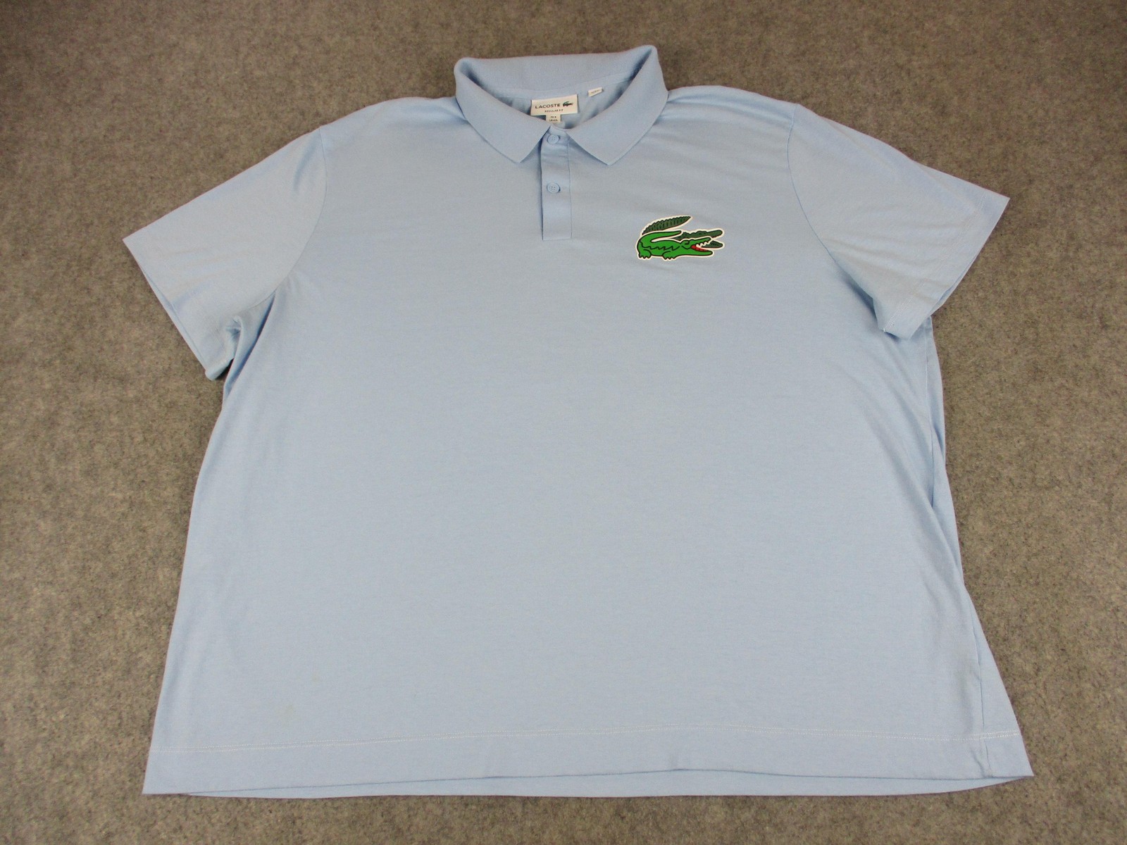 Lacoste Polo Shirt Mens 4XL XXXXL Big Tall Blue Big Croc Logo Cotton Tennis Golf