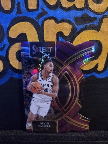 2023-24 Panini Select Premier Level Purple Die cut Prizm /99 Devin Vassell