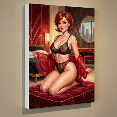 Elastigirl Helen Parr Canvas UV Print 12x16- Vintage Retro Pin-Up Wall Art Decor