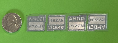 4PCS AMD RYZEN Desktop / Laptop Sticker Label Logo 20mm x 17mm