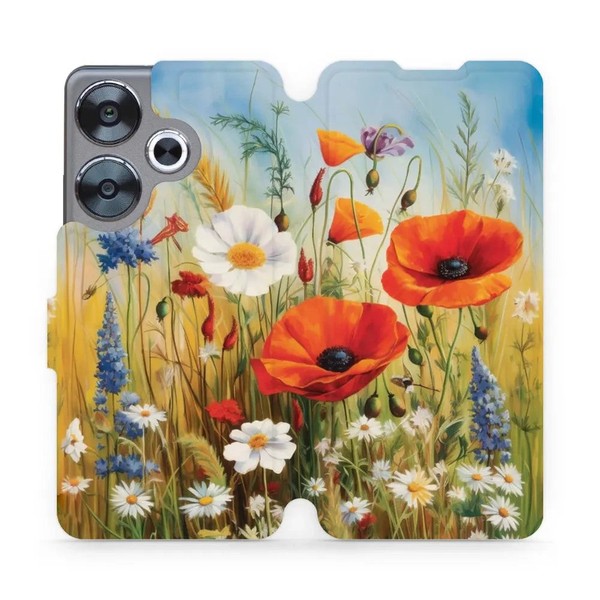 HandyhüLle Mit Klappe FüR Xiaomi Poco F6 Mobiwear Case Cover Etui Wiesenblumen-image