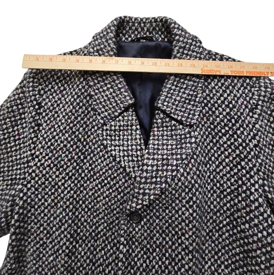 Abrigo Vintage Royal Coachman Para Hombre 42 Lana Tweed Cinturón Hecho en EE. UU. Gris Foto 4 de 4