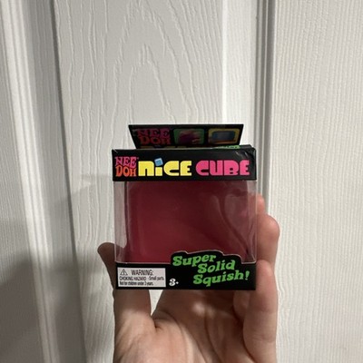 Nee Doh Needoh Nice Cube Ice Cube - Super Solid Squish! Pink - Brand New