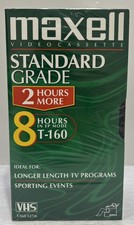 Lot of 4 Maxell VHS T-160 Standard Grade Video Cassette Tapes 8 Hours