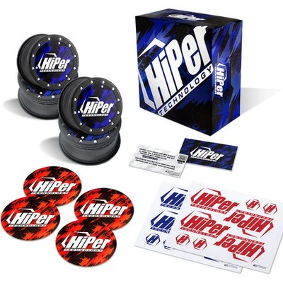 HiPer Race Box Set Carbon Composite ATV UTV Wheels w/ Mod Rings   YPFF-DBL-BK