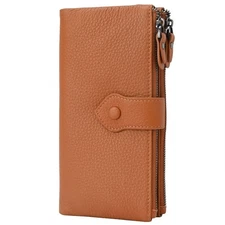 Women Soft Leather RFID Blocking Bifold Slim Wallets Ladies Credit Card Holde